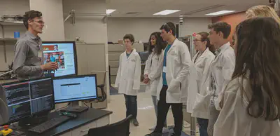 Students in biomechanics lab