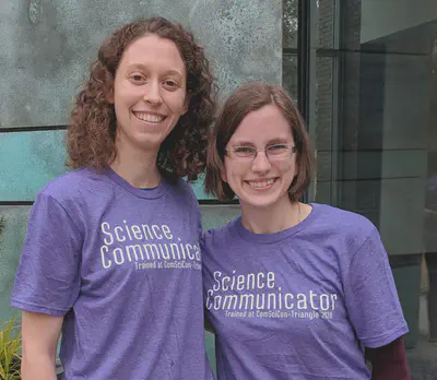 Katelyn Greene and Brooke Widner attending Comscicon Triangle 2019