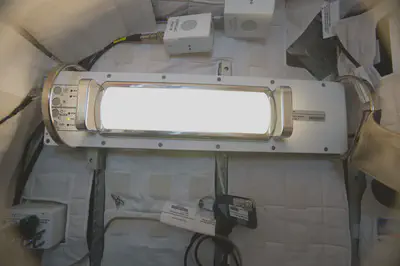 LED light on the International Space Station